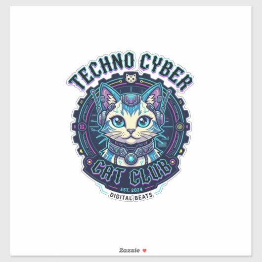 テクノサイバーキャット 楽しい猫好きデザイン - テクノC シール (シート)