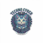 テクノサイバーキャット 楽しい猫好きデザイン - テクノC シール (正面)