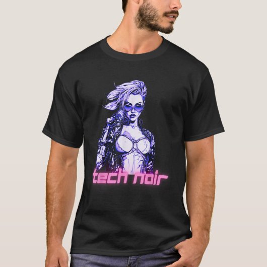 テクノヌワールサイバーパンクの少女 Tシャツ (正面)