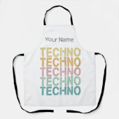 テクノハウスレトロレタリングエレクトロヴィンテージレイヴ エプロン (正面)