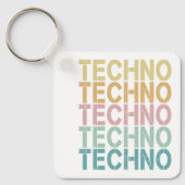 テクノハウスレトロレタリングエレクトロヴィンテージレイヴ キーホルダー (正面)