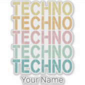 テクノハウスレトロレタリングエレクトロヴィンテージレイヴ シール (正面)