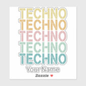 テクノハウスレトロレタリングエレクトロヴィンテージレイヴ シール (シート)