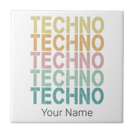 テクノハウスレトロレタリングエレクトロヴィンテージレイヴ タイル