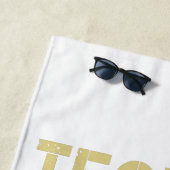 テクノハウスレトロレタリングエレクトロヴィンテージレイヴ ビーチタオル (インサイチュ)