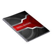 テクノパーソナライズされたをテーマにした赤と黒 ノートブック (右側)