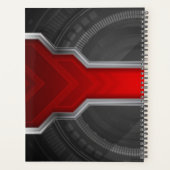 テクノパーソナライズされたをテーマにした赤と黒 プランナー手帳 (裏面)