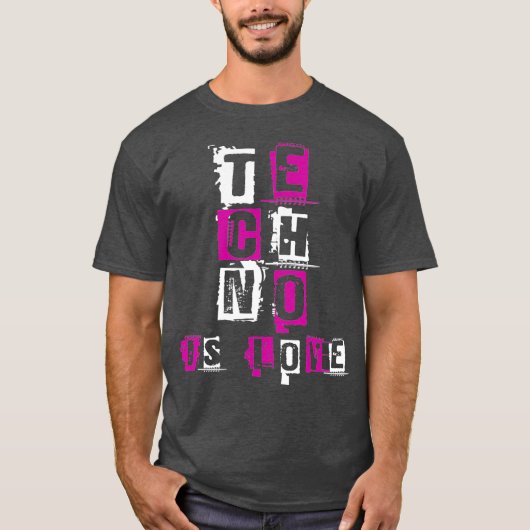 テクノパーティーラヴDJラバーダンス Tシャツ (正面)