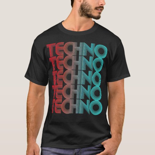 テクノベーパルウェーブテクノハウスミュージックEDMラバー Tシャツ (正面)