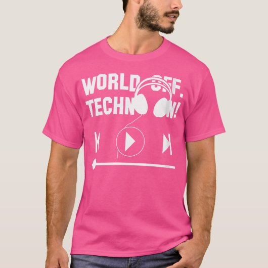 テクノミュージックダンシングパーティーの世界 Tシャツ (正面)