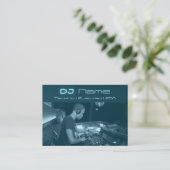 テクノミュージックDJのビジネスカード - あなたの写真入り 名刺 (スタンド正面)