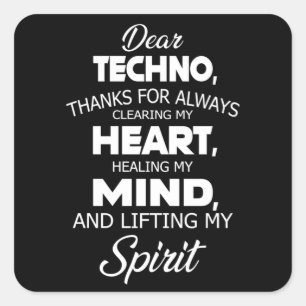 テクノミュージックDJエレクトロレイヴフェスティバルギフトアイディア スクエアシール