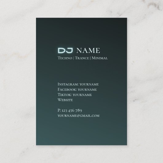 テクノミュージックDJ名刺 名刺 (裏面)
