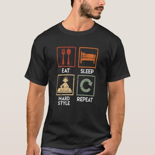 テクノラ実在バースリープハードスタイルDj Tシャツ (正面)