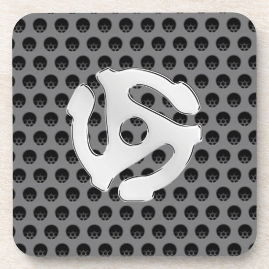 テクノレトロヴィンテージChrome 45スペーサーDJプリント コースター (正面)