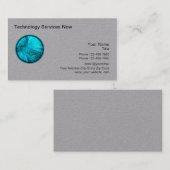 テクノロカッコいいジー・グレー・カード・ストック・ビジネス・カード 名刺 (正面/裏面)