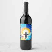 テクノロジおよび自然調和- 8ビットピクセルアート ワインラベル (正面)