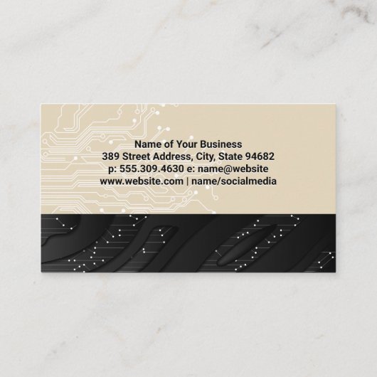 テクノロジネットワークロゴ | 回路テクノロジの背景 名刺 (裏面)
