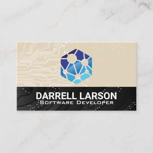 テクノロジネットワークロゴ | 回路テクノロジの背景 名刺 (正面)