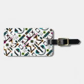 テクノロジモダンーオブジェクトと機器パターンのタグ ラゲッジタグ (正面横)