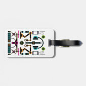 テクノロジモダンーオブジェクトと機器パターンのタグ ラゲッジタグ (裏面横)