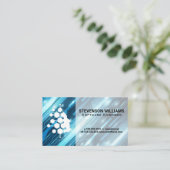 テクノロジーの背景 |ヒューマンテックロゴ 名刺 (スタンド正面)