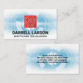 テクノロジーの背景 |回路ロゴ 名刺 (正面/裏面)