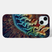 テクノロジーの進化:未来的なブラック&ホワイトのアウトライン Case-Mate iPhoneケース (裏面 (横))