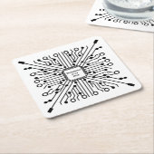 テクノロジーは私の考え スクエアペーパーコースター (アングル)