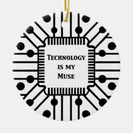 テクノロジーは私の考え セラミックオーナメント