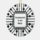 テクノロジーは私の考え セラミックオーナメント (左)