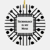 テクノロジーは私の考え セラミックオーナメント (裏面)