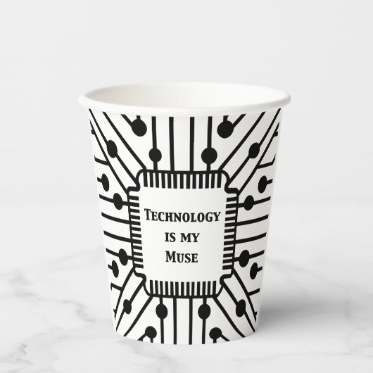 テクノロジーは私の考え 紙コップ (正面)