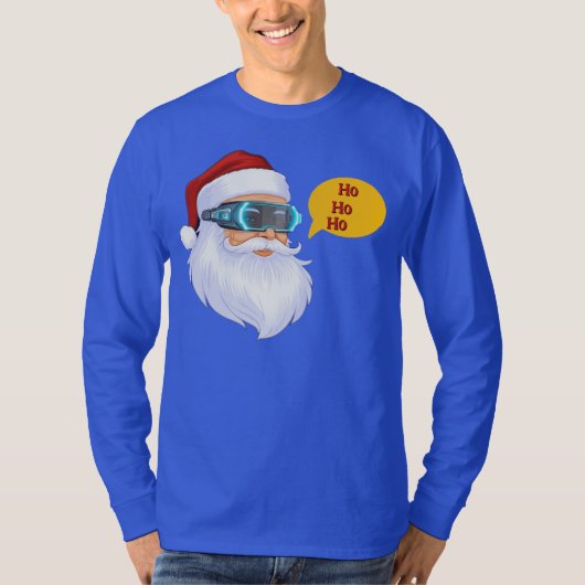 テクノロジーサンタのメリークリスマスTシャツ Tシャツ (正面)