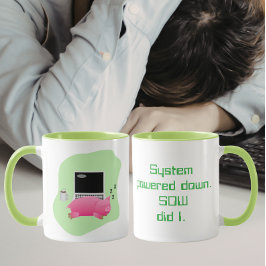 テクノロジーハumor 豚 デザイン - システム終了しました マグカップ