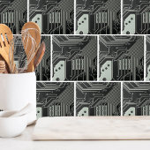 テクノロジーブラック回路基板 タイル