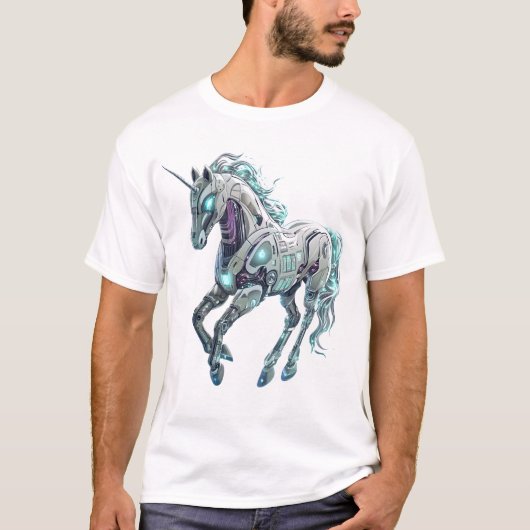 テクノロジーロボットユニコーン Tシャツ (正面)