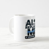 テクノロジー好きのためのAIアップグレード名言 コーヒーマグカップ (正面左)