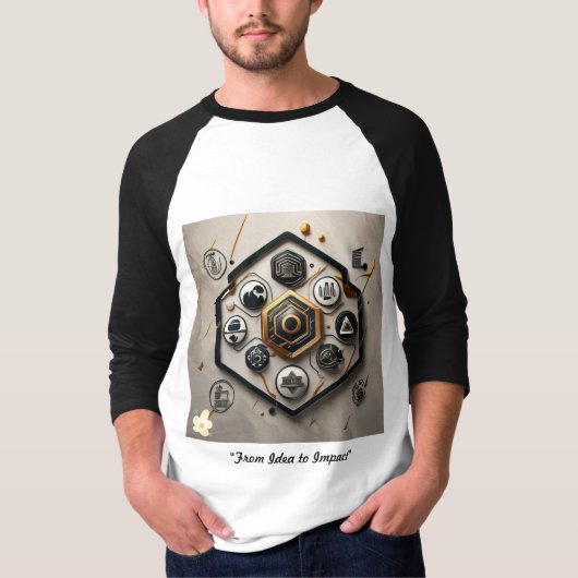 "テクノロジー進化のスペクトラム" Tシャツ (正面)