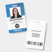 テクノロジ企業の社員のロゴと写真ID バッジ (正面＆裏面)