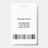 テクノロジ企業の社員のロゴと写真ID バッジ (裏面)