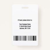 テクノロジ企業の社員のロゴと写真ID バッジ (裏面)