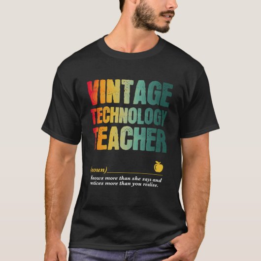 テクノロジ先生の評価の週に戻る学校 Tシャツ (正面)