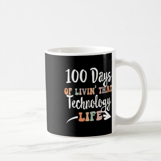テクノロジ日100th Day Of Technology For Tech Te コーヒーマグカップ (右)