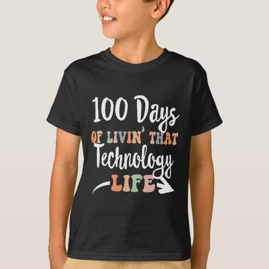 テクノロジ日100th Day Of Technology For Tech Te Tシャツ (正面)