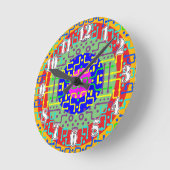 テクノ回路2 ラウンド壁時計 (傾斜)