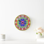 テクノ回路2 ラウンド壁時計 (ホーム)