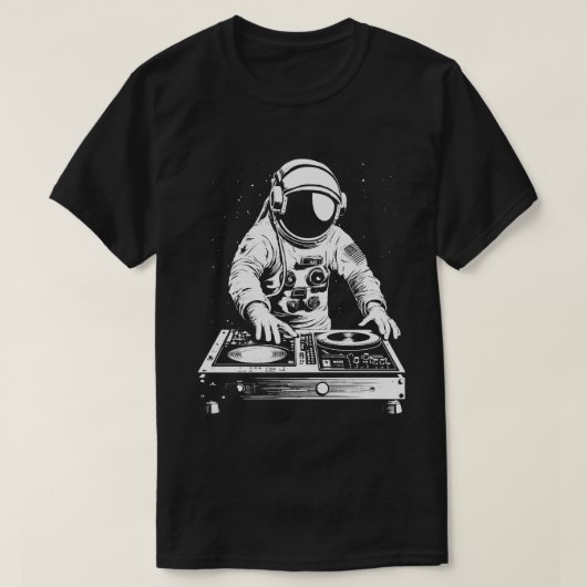 テクノ宇宙飛行士DJ Disco電子EDMミュージック Tシャツ (デザイン正面)