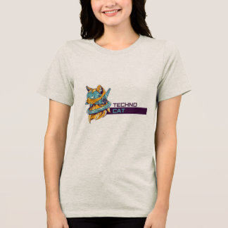 テクノ猫ファンキー未来的Tシャツ トライブレンドＴシャツ