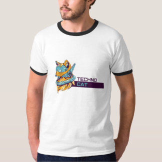 テクノ猫ファンキー未来的Tシャツ Tシャツ